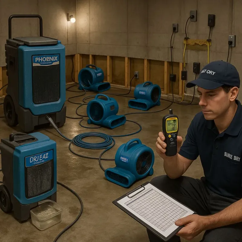 Structural Drying and Dehumidification process in South Jordan Heights, UT